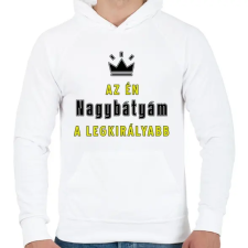 PRINTFASHION Az én nagybátyám - Férfi kapucnis pulóver - Fehér férfi pulóver, kardigán