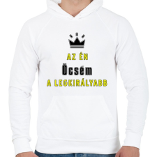 PRINTFASHION Az én öcsém - Férfi kapucnis pulóver - Fehér férfi pulóver, kardigán