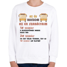 PRINTFASHION Az én szabályaim - Gyerek pulóver - Fehér