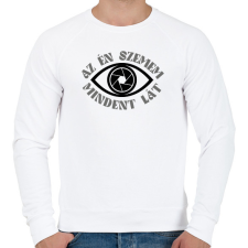 PRINTFASHION Az én szemem mindent lát - Fotós - Férfi pulóver - Fehér férfi pulóver, kardigán