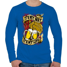 PRINTFASHION Az én szenvedélyem - Férfi hosszú ujjú póló - Királykék