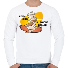 PRINTFASHION Az én uram - Férfi pulóver - Fehér férfi pulóver, kardigán