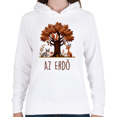 PRINTFASHION Az erdő - Női kapucnis pulóver - Fehér