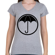 PRINTFASHION Az esernyő akadémia - Női V-nyakú póló - Sport szürke