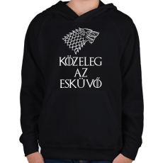 PRINTFASHION Az esküvő közeleg - Gyerek kapucnis pulóver - Fekete