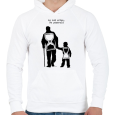 PRINTFASHION Az idő érték, ne pazarold - Férfi kapucnis pulóver - Fehér