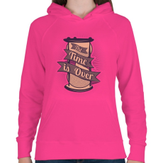 PRINTFASHION Az idő lejárt - Női kapucnis pulóver - Fukszia