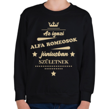 PRINTFASHION Az igazi Alfa Romeosok - Hónappal - Gyerek pulóver - Fekete gyerek pulóver, kardigán