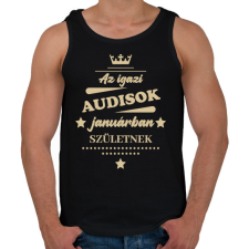 PRINTFASHION Az igazi Audisok - Hónappal - Férfi atléta - Fekete atléta, trikó