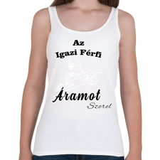 PRINTFASHION Az igazi férfi áramot szerel - Női atléta - Fehér női trikó