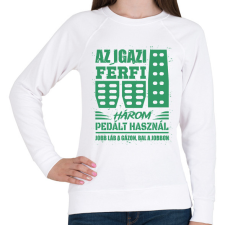PRINTFASHION Az igazi férfi három pedált használ - Női pulóver - Fehér női pulóver, kardigán