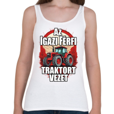 PRINTFASHION Az igazi férfi traktort vezet - Női atléta - Fehér női trikó