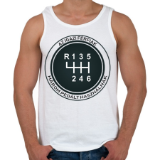 PRINTFASHION Az igazi férfiak 3 pedált használnak - Férfi atléta - Fehér atléta, trikó