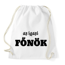 PRINTFASHION az igazi főnök - Sportzsák, Tornazsák - Fehér tornazsák