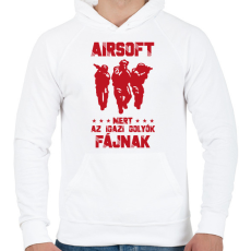 PRINTFASHION AZ igazi golyók - Férfi kapucnis pulóver - Fehér
