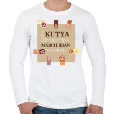 PRINTFASHION Az igazi kutya bolondok - Férfi hosszú ujjú póló - Fehér férfi póló