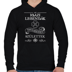 PRINTFASHION Az igazi legendák - Férfi kapucnis pulóver - Fekete