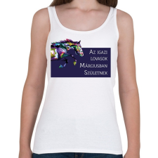 PRINTFASHION Az igazi lovasok - Hónappal - Női atléta - Fehér női trikó