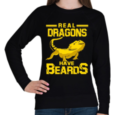 PRINTFASHION Az igazi sárkányoknak van szakálla - Női pulóver - Fekete