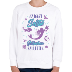 PRINTFASHION Az igazi sellő - Hónappal - Gyerek pulóver - Fehér