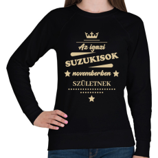 PRINTFASHION Az igazi Suzukisok- Hónappal - Női pulóver - Fekete