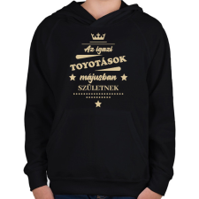 PRINTFASHION Az igazi Toyotások - Hónappal - Gyerek kapucnis pulóver - Fekete gyerek pulóver, kardigán