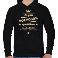 PRINTFASHION Az igazi Volvosok - Hónappal - Férfi kapucnis pulóver - Fekete férfi pulóver, kardigán