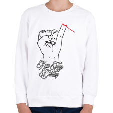 PRINTFASHION Az Ő végzete én vagyok - Gyerek pulóver - Fehér gyerek pulóver, kardigán