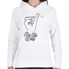 PRINTFASHION Az Ő végzete én vagyok - Női kapucnis pulóver - Fehér női pulóver, kardigán