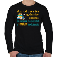 PRINTFASHION Az olvasás fontossága! - Férfi hosszú ujjú póló - Fekete férfi póló