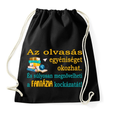 PRINTFASHION Az olvasás fontossága! - Sportzsák, Tornazsák - Fekete tornazsák