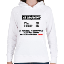 PRINTFASHION AZ ÓRABÉREM - Női kapucnis pulóver - Fehér női pulóver, kardigán