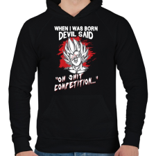 PRINTFASHION Az ördög vetélytársa - Férfi kapucnis pulóver - Fekete férfi pulóver, kardigán