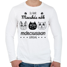 PRINTFASHION Az őrült macskás nők - Férfi hosszú ujjú póló - Fehér férfi póló