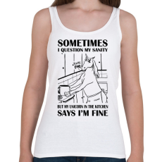 PRINTFASHION Az unikornis a konyhában - Női atléta - Fehér