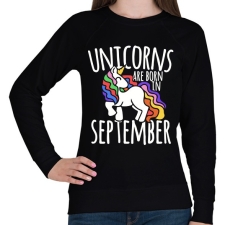 PRINTFASHION Az unikornisok szeptemberben születtek - Női pulóver - Fekete női pulóver, kardigán