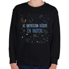 PRINTFASHION Az univerzum közepe - Gyerek pulóver - Fekete