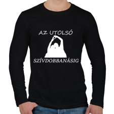 PRINTFASHION AZ UTOLSÓ SZÍVDOBBANÁSIG - Férfi hosszú ujjú póló - Fekete férfi póló