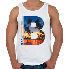 PRINTFASHION B BEACH - Férfi atléta - Fehér atléta, trikó