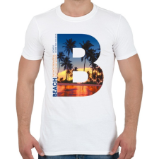 PRINTFASHION B BEACH - Férfi póló - Fehér férfi póló
