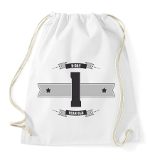 PRINTFASHION b-day-01-dark-lightgrey - Sportzsák, Tornazsák - Fehér tornazsák