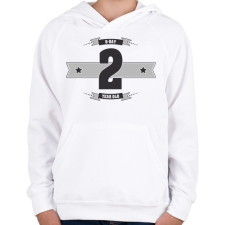 PRINTFASHION b-day-02-dark-lightgrey - Gyerek kapucnis pulóver - Fehér gyerek pulóver, kardigán