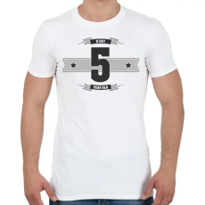 PRINTFASHION b-day-05-dark-lightgrey - Férfi póló - Fehér