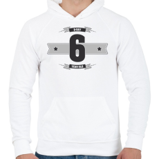 PRINTFASHION b-day-06-dark-lightgrey - Férfi kapucnis pulóver - Fehér