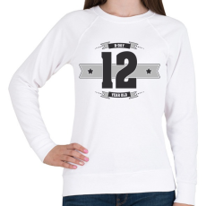 PRINTFASHION b-day-12-dark-lightgrey - Női pulóver - Fehér