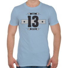 PRINTFASHION b-day-13-dark-lightgrey - Férfi póló - Világoskék