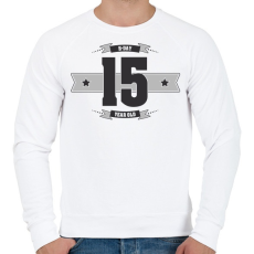 PRINTFASHION b-day-15-dark-lightgrey - Férfi pulóver - Fehér