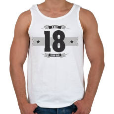 PRINTFASHION b-day-18-dark-lightgrey - Férfi atléta - Fehér
