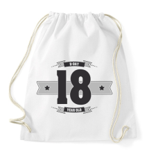PRINTFASHION b-day-18-dark-lightgrey - Sportzsák, Tornazsák - Fehér tornazsák