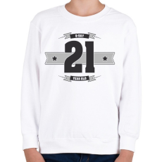 PRINTFASHION b-day-21-dark-lightgrey - Gyerek pulóver - Fehér